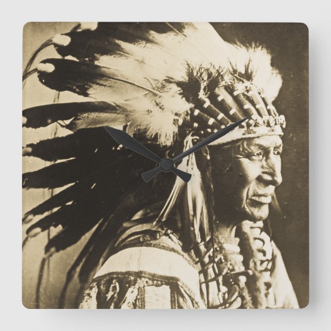 Reloj Cuadrado White Swan Sioux Indian Chief Vintage (Anverso)