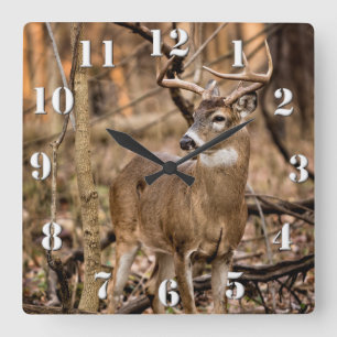 Reloj Cuadrado White Tail Deer Buck