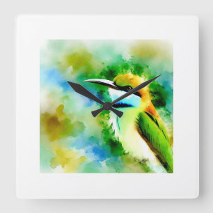 Reloj Cuadrado White throated Bee eater 251024AREF144 - Watercolo
