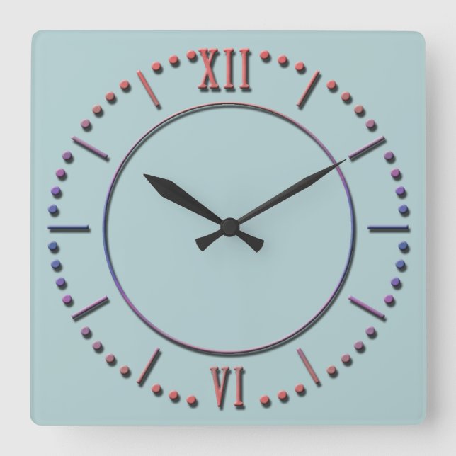 Reloj Cuadrado White with blue rhinestones large clock (Anverso)