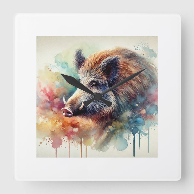 Reloj Cuadrado Wild Boar 131024AREF106 - Watercolor (Anverso)