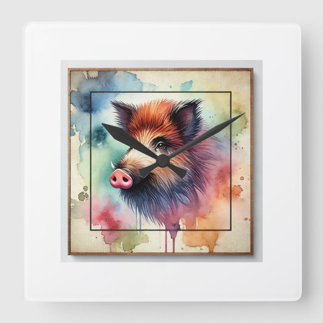 Reloj Cuadrado Wild Boar Serenity 041124AREF142 - Watercolor (Anverso)