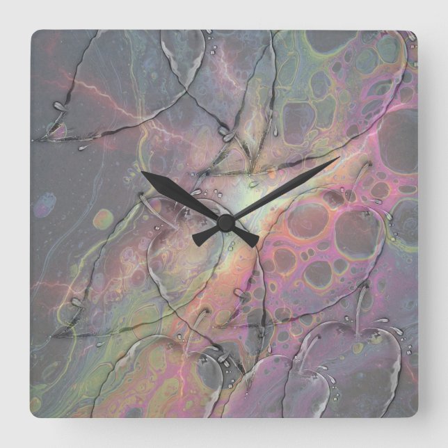 Reloj Cuadrado Wild Glass leaves (Anverso)