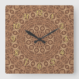 Reloj Cuadrado Wild West Brown Rope Kaleidoscope