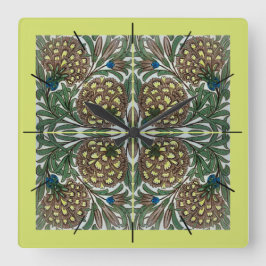 Reloj Cuadrado William De Morgan Victorian Clocks