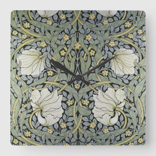 Reloj Cuadrado William Morris - Diseño del patrón Pimpernel