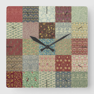 Reloj Cuadrado William Morris Patchwork Quiltime