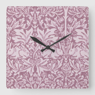 Reloj Cuadrado William Morris,The Strawberry thief,revamped,art n