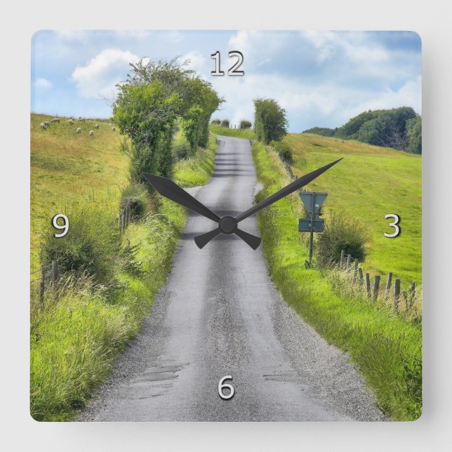 Reloj Cuadrado Wiltshire Country Lane (Anverso)