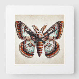 Reloj Cuadrado Window winged moth 040924IREF223 - Watercolor