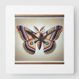 Reloj Cuadrado Windowwinged moth 121024IREF249 - Watercolor