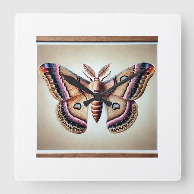 Reloj Cuadrado Windowwinged moth 121024IREF249 - Watercolor (Anverso)