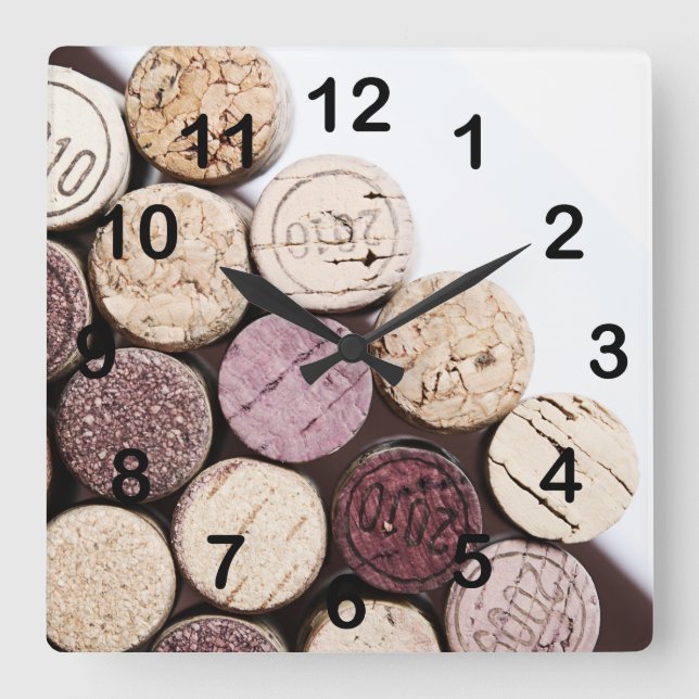 Reloj Cuadrado Wine bottle corks (Anverso)