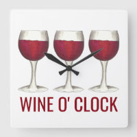 Wine O' Clock Red Wine Glasses Barra De Vinos