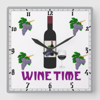Reloj Cuadrado Wine Wall Clock