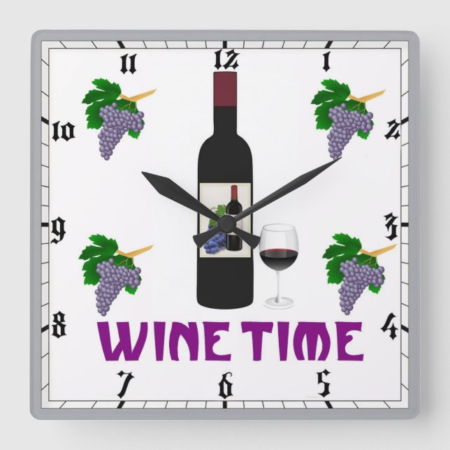 Reloj Cuadrado Wine Wall Clock (Anverso)