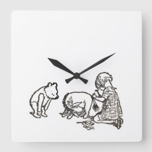 Reloj Cuadrado Winnie, el boceto de Pooh