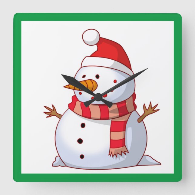RELOJ CUADRADO WINTER SNOWMAN (Anverso)