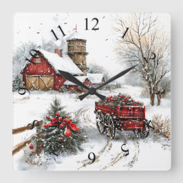 Reloj Cuadrado Winter Wonderland Wall Clock