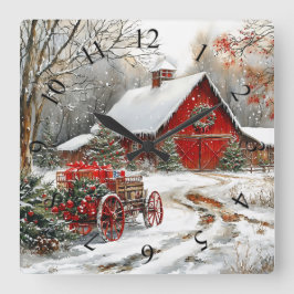 Reloj Cuadrado Winter Wonderland Wall Clock