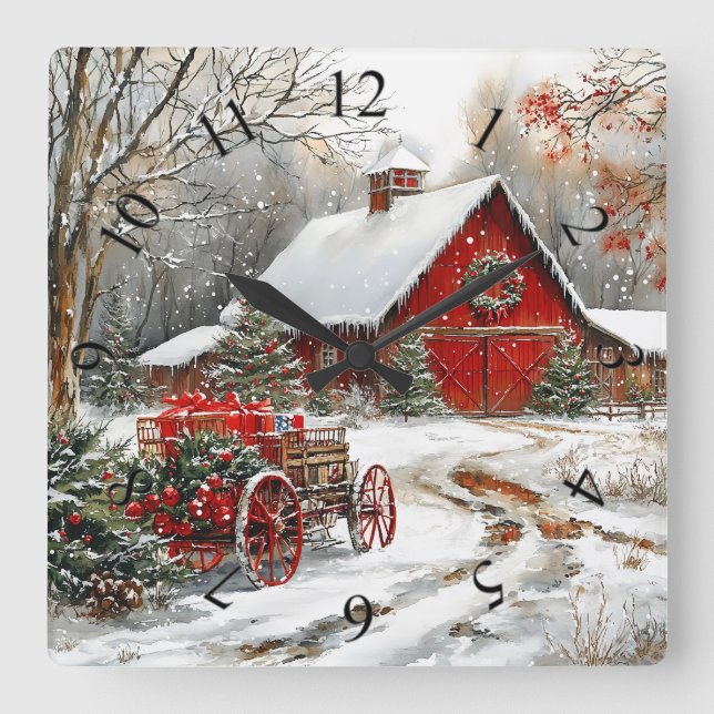 Reloj Cuadrado Winter Wonderland Wall Clock (Anverso)