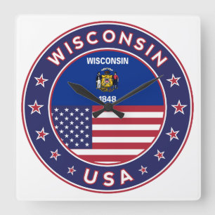 Reloj Cuadrado Wisconsin