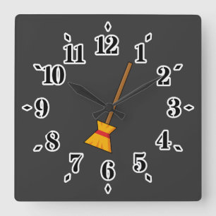 Reloj Cuadrado Witch Broom