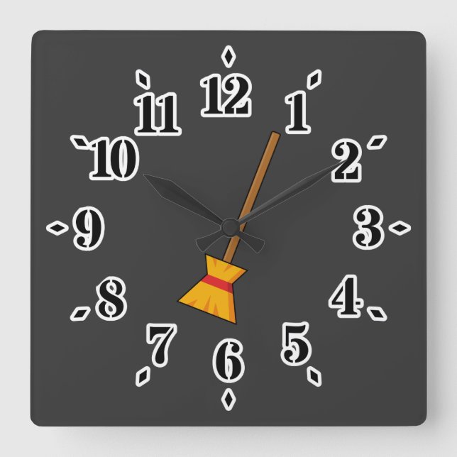 Reloj Cuadrado Witch Broom (Anverso)