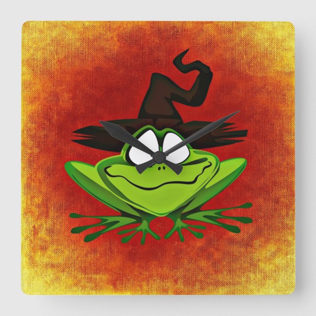 Reloj Cuadrado Witchy Frog (Anverso)