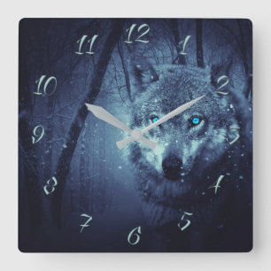 Reloj Cuadrado Wolf blue eyes