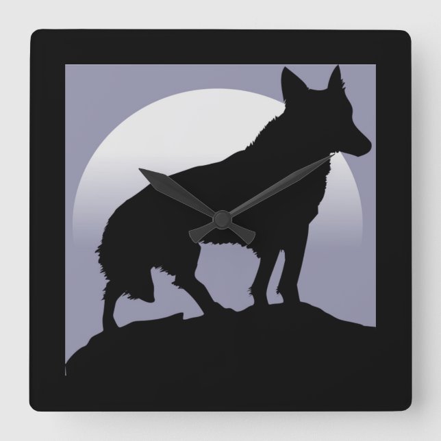 RELOJ CUADRADO WOLF SILHOUETTE (Anverso)