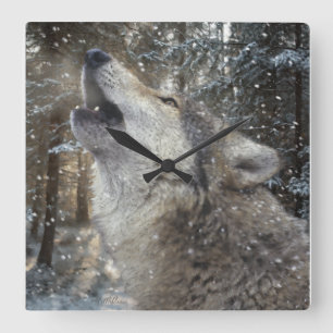 Reloj Cuadrado Wolf Song - Pastel