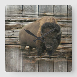 Reloj Cuadrado Wood Bison