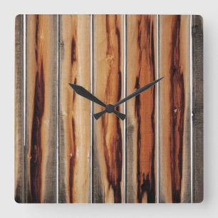 Reloj Cuadrado Wood Fence Texture Cool Unique