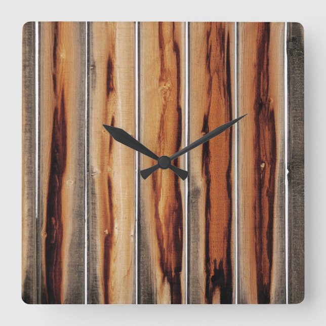 Reloj Cuadrado Wood Fence Texture Cool Unique (Anverso)