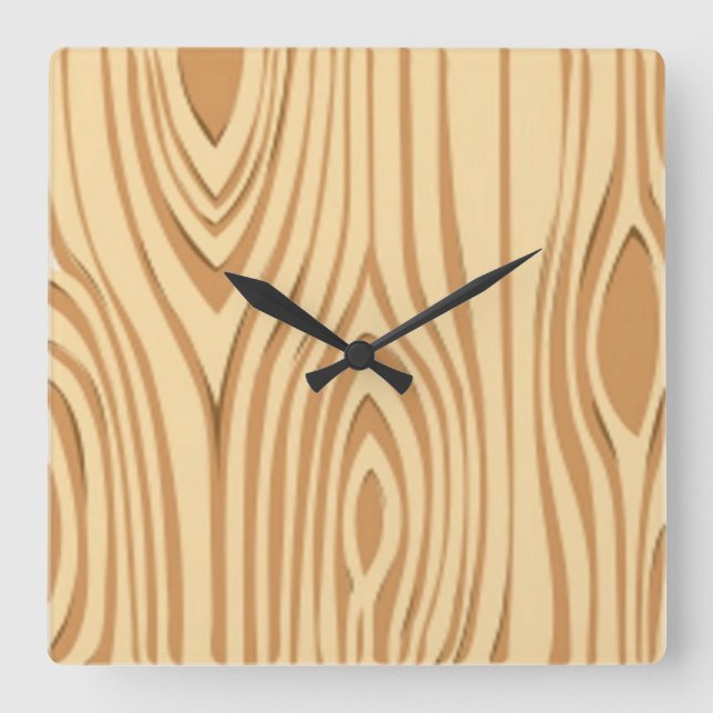 RELOJ CUADRADO WOOD GRAIN PATTERN (Anverso)