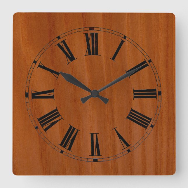 Reloj Cuadrado Wood Seted Cherry Wall Clock (Anverso)