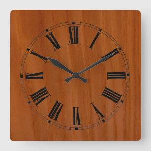 Reloj Cuadrado Wood Seted Cherry Wall Clock
