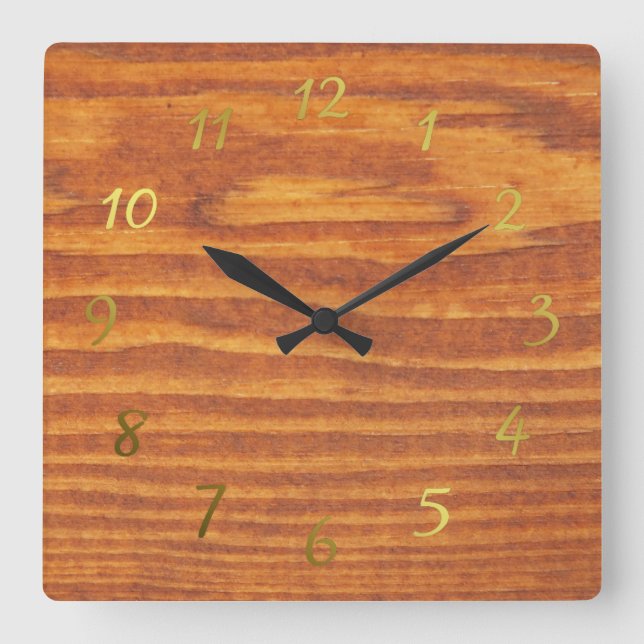 Reloj Cuadrado wood wall clock (Anverso)