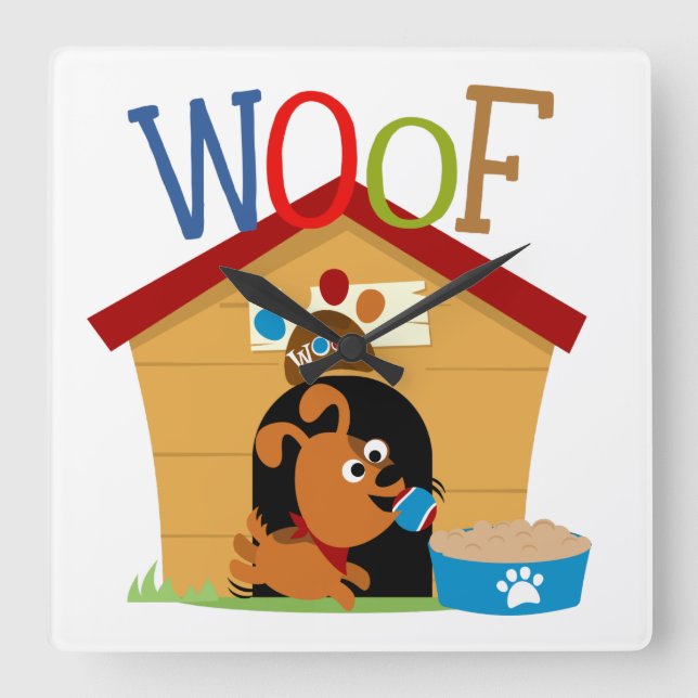 Reloj Cuadrado Woof Dog (Anverso)