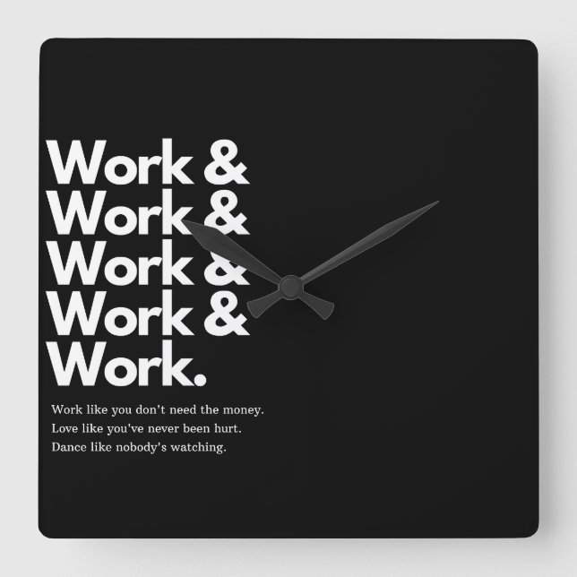 Reloj Cuadrado Work Work Stylish Wall Clock , square acrylic. (Anverso)