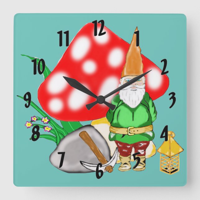 Reloj Cuadrado Working Fantasy Gnome Clock (Anverso)