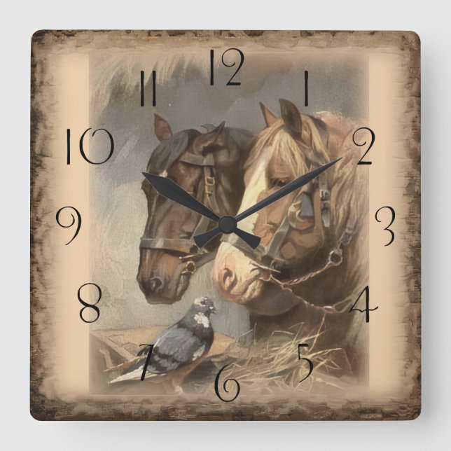 Reloj Cuadrado Working Horse (Anverso)