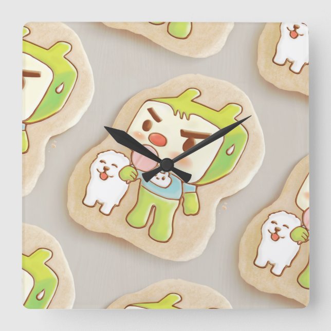 Reloj Cuadrado XiaoTieJun Gritando cookies (Anverso)
