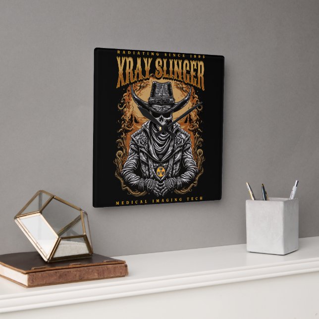 Reloj Cuadrado XRay Slinger Skeleton Cowboy (Oficina)