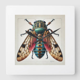 Reloj Cuadrado Xylotoles Insect Dorsal View 180724IREF220 - Water