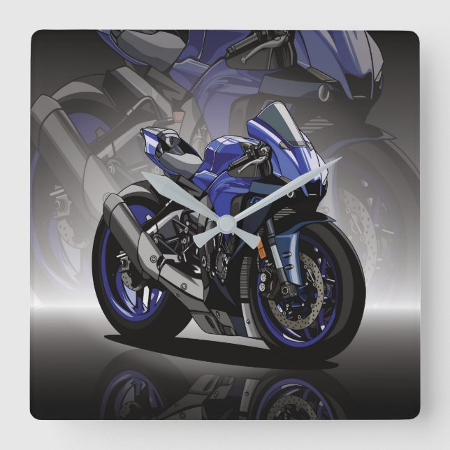 Reloj Cuadrado Yamaha R1 with special background (Anverso)