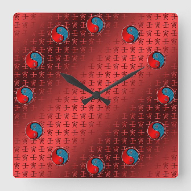 Reloj Cuadrado Year of the Water Tiger  (Anverso)