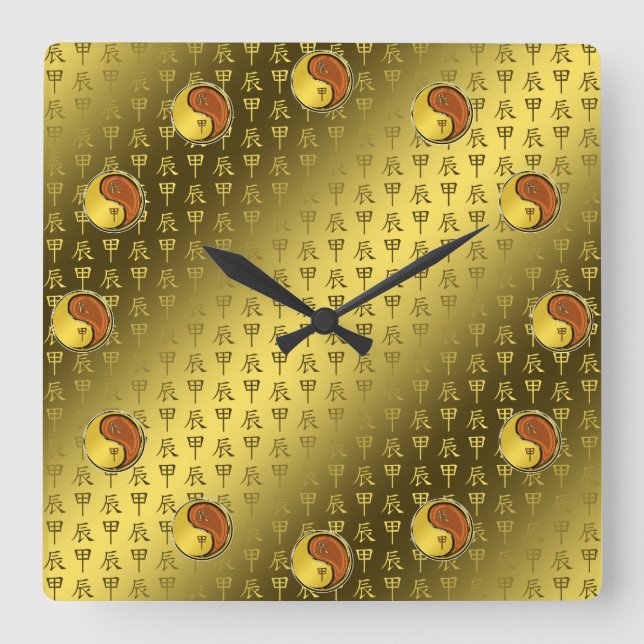 Reloj Cuadrado Year of the Wood Dragon (Anverso)