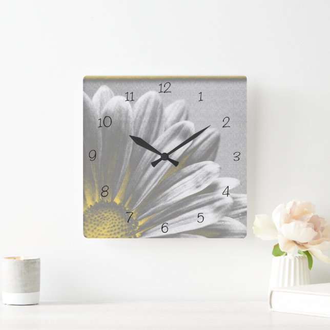 Reloj Cuadrado Yellow Floral Highlights  (Hogar)